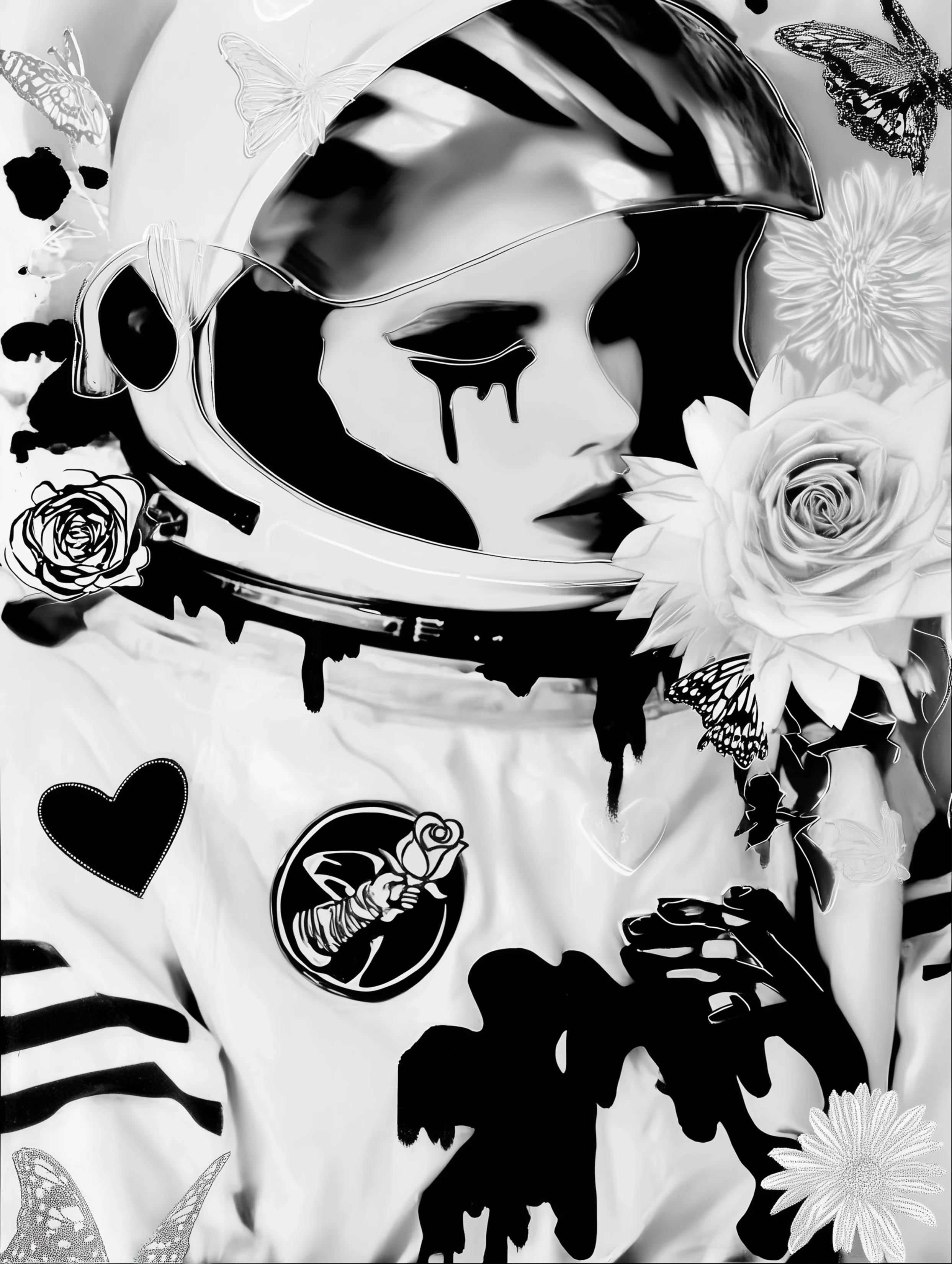 Free printable astronaut coloring pages for adults featuring smelling rose astronaut